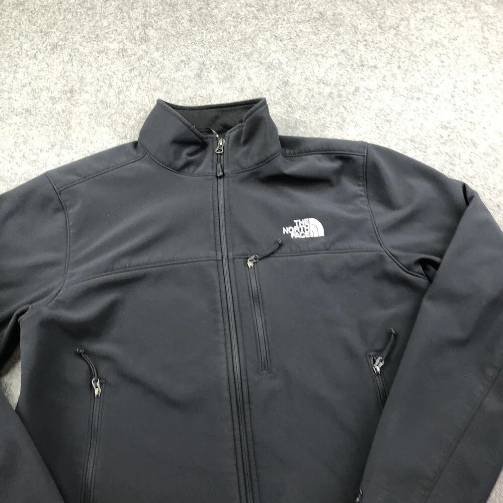 The North Face Jacket Mens Medium Black Softshell Fleece Full Zip Outdoor